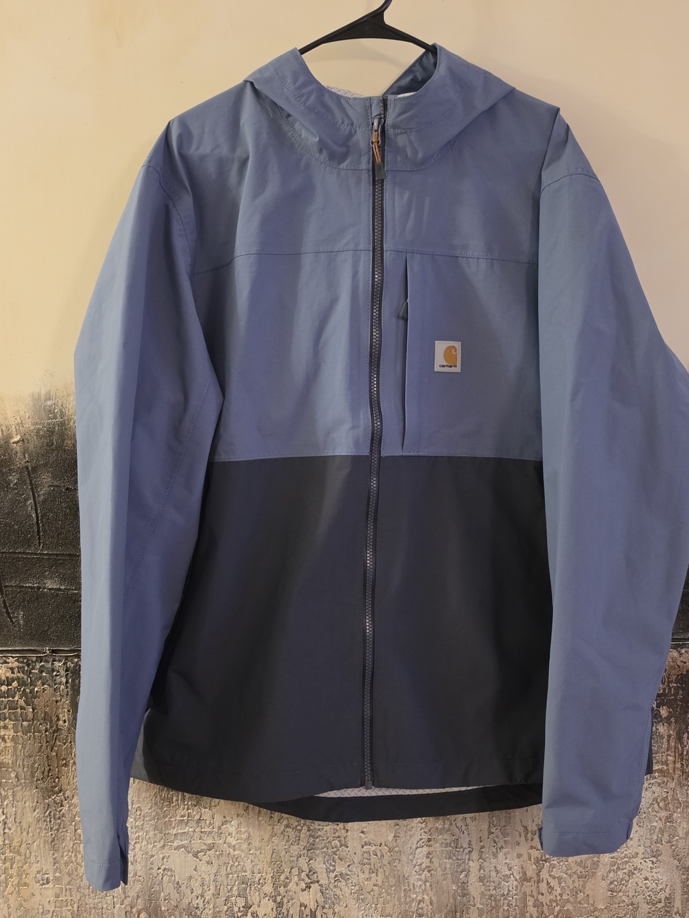 NWOT Carhartt Storm Defender Two-Tone Blue Hooded Windbreaker - Light & Navy